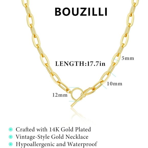 ⚡Gold Chunky Chain Necklace for Women Stylish Statement Jewelry Gift Fashion - Picture 6 of 7